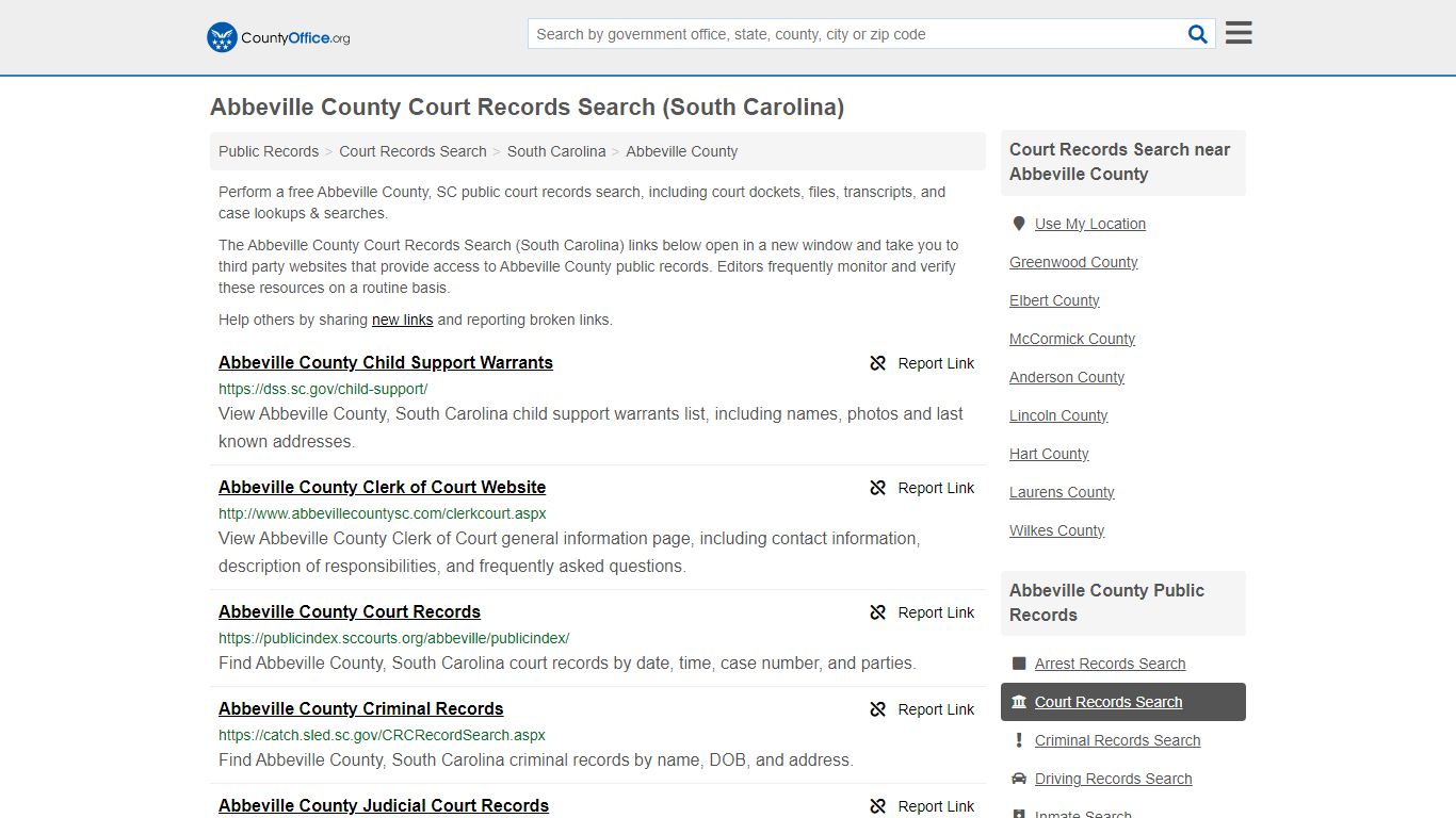Abbeville County Court Records Search (South Carolina)