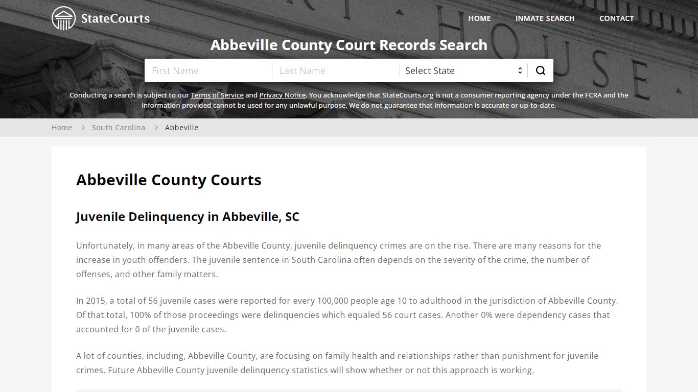 Abbeville County, SC Courts - Records & Cases - StateCourts