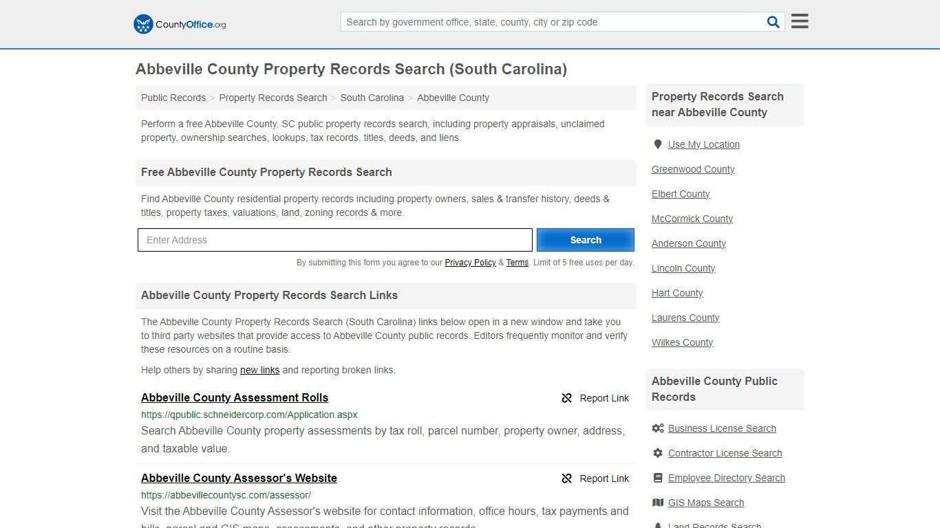 Abbeville County Property Records Search (South Carolina) - County Office